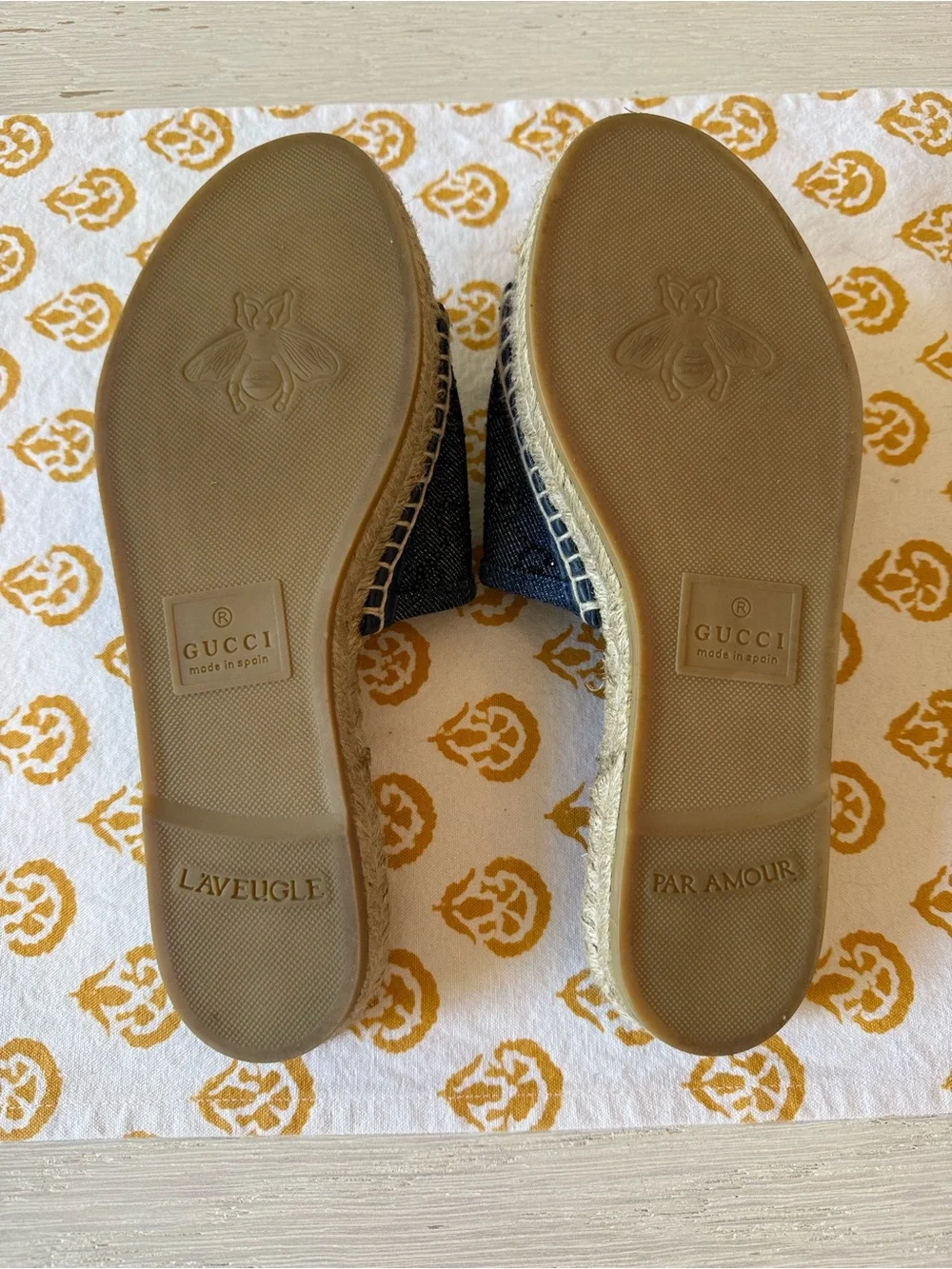 Gucci Double G Espadrille Slides